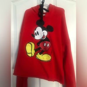 Mickey Mouse Cropped Fleece Hoodie